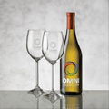 Chardonnay Wine & 2 Woodbridge Wine Glass Gift Set (VividPrint)